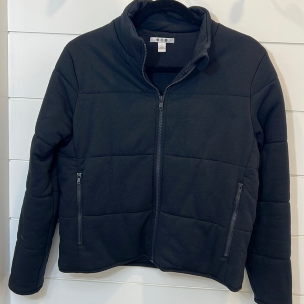 Three Dots - ‘Full Zip Jacket’ Lightly quilted. Black. SZ: Small. EUC.
